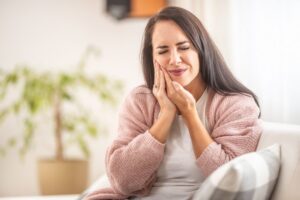 Woman with a toothache